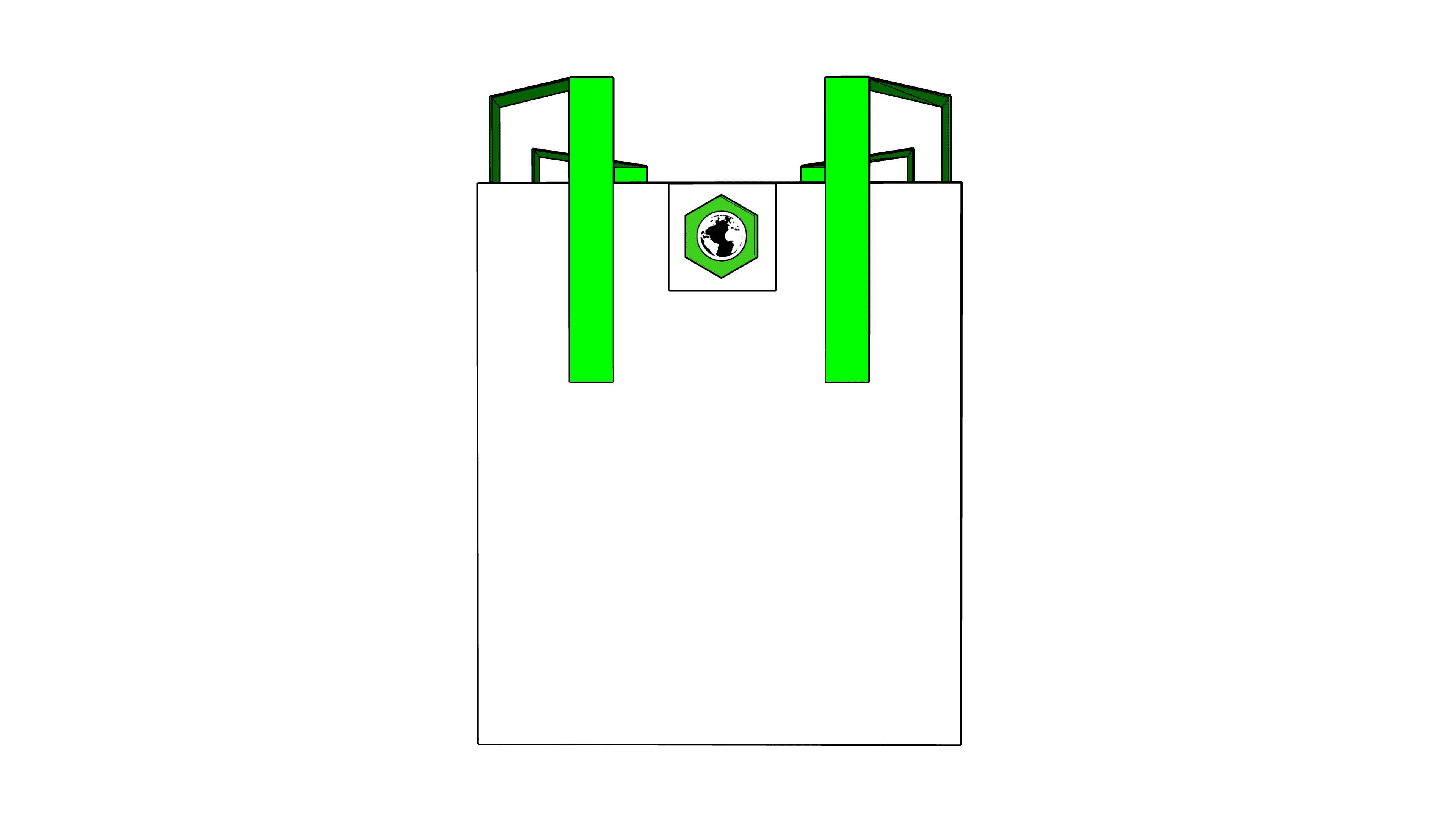 Big Bag 90x90x110cm, Cross-Corner, SWL 1500kg, SF:5:1