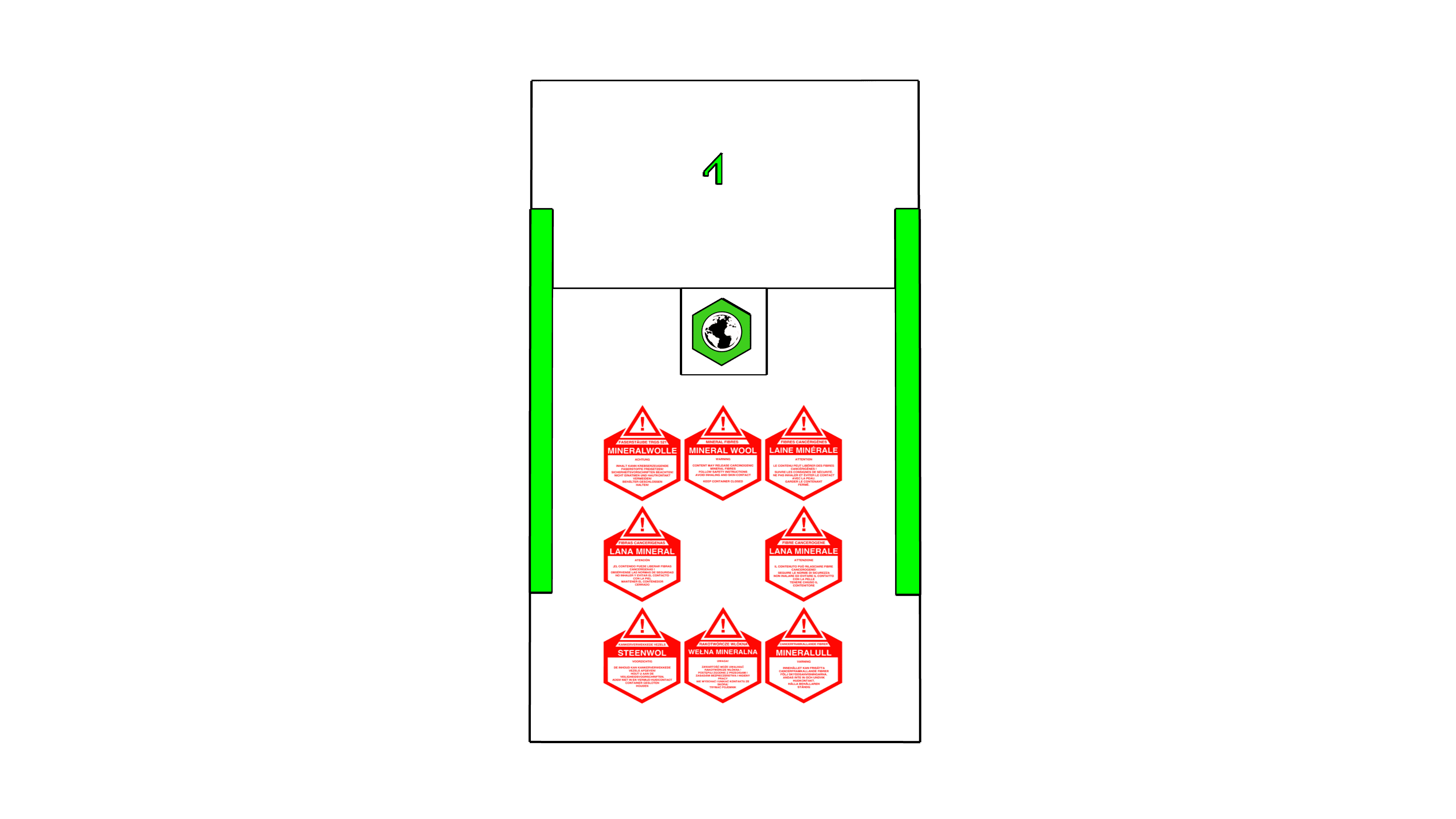 Mineralwolle Big Bag 135x135x130cm, SWL 250kg, SF 5:1