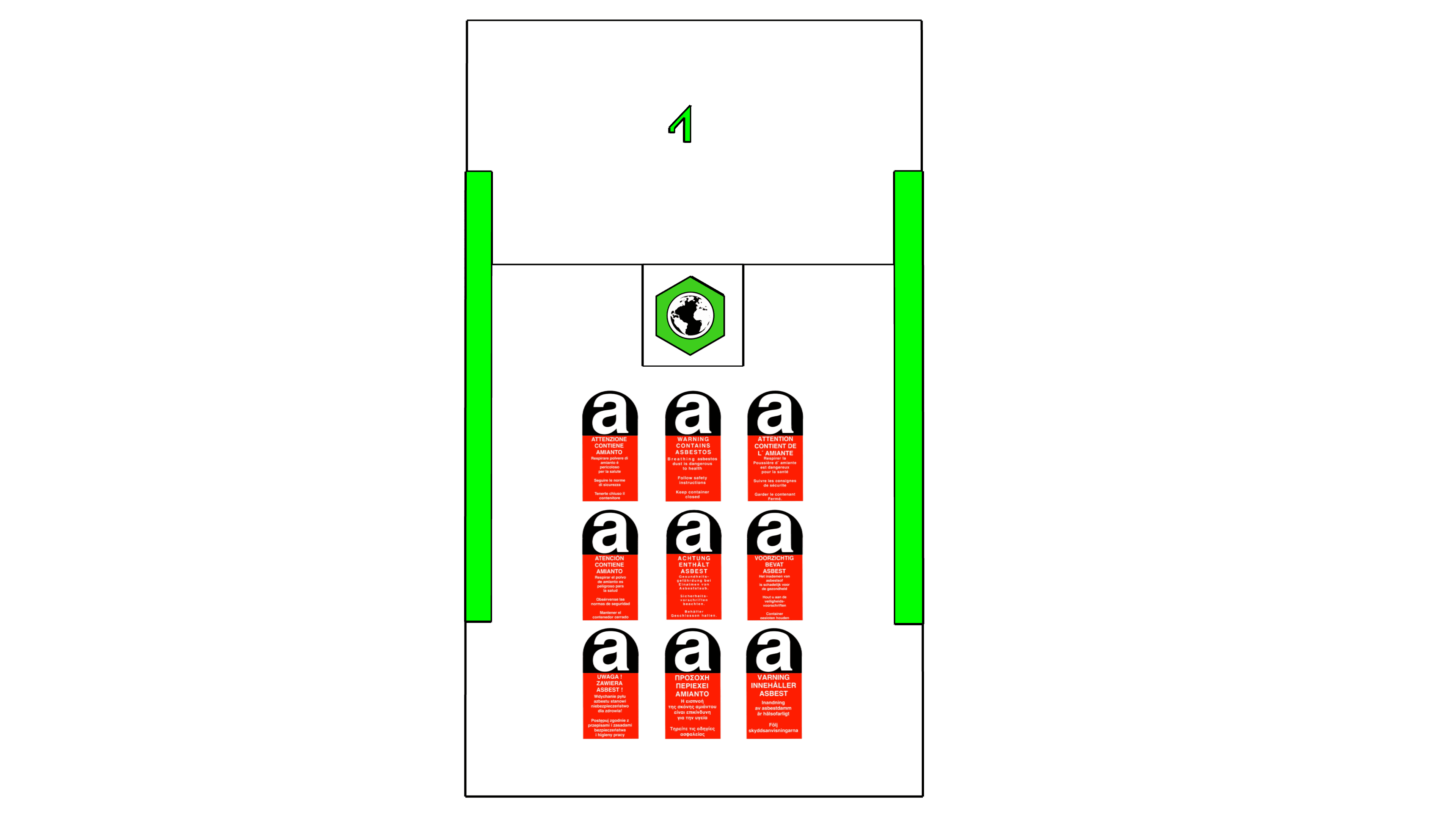 Asbest Big Bag 90x90x110cm, SWL 1000kg, SF:5:1