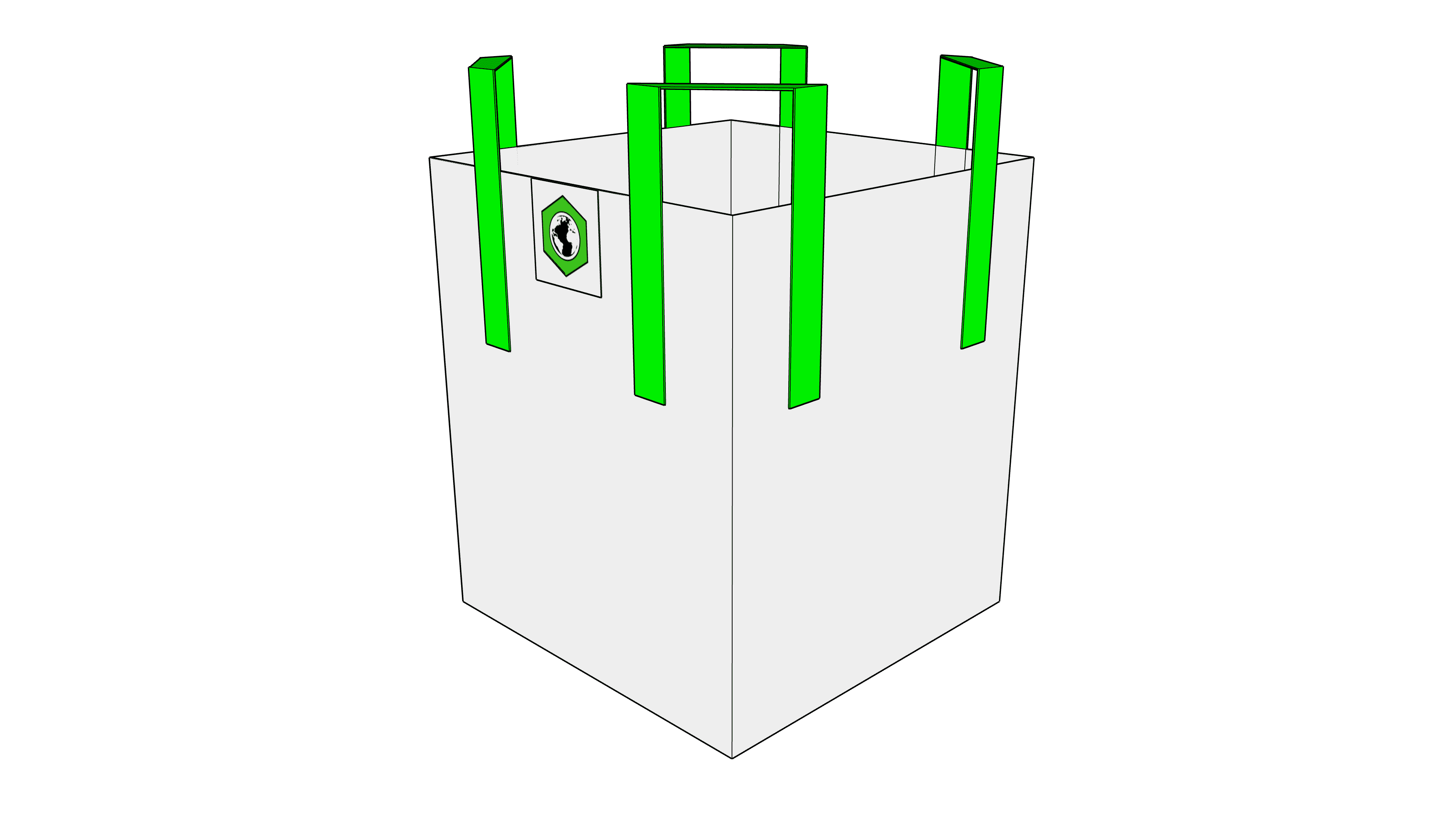 Big Bag 90x90x110cm, Cross-Corner, SWL 1500kg, SF:5:1