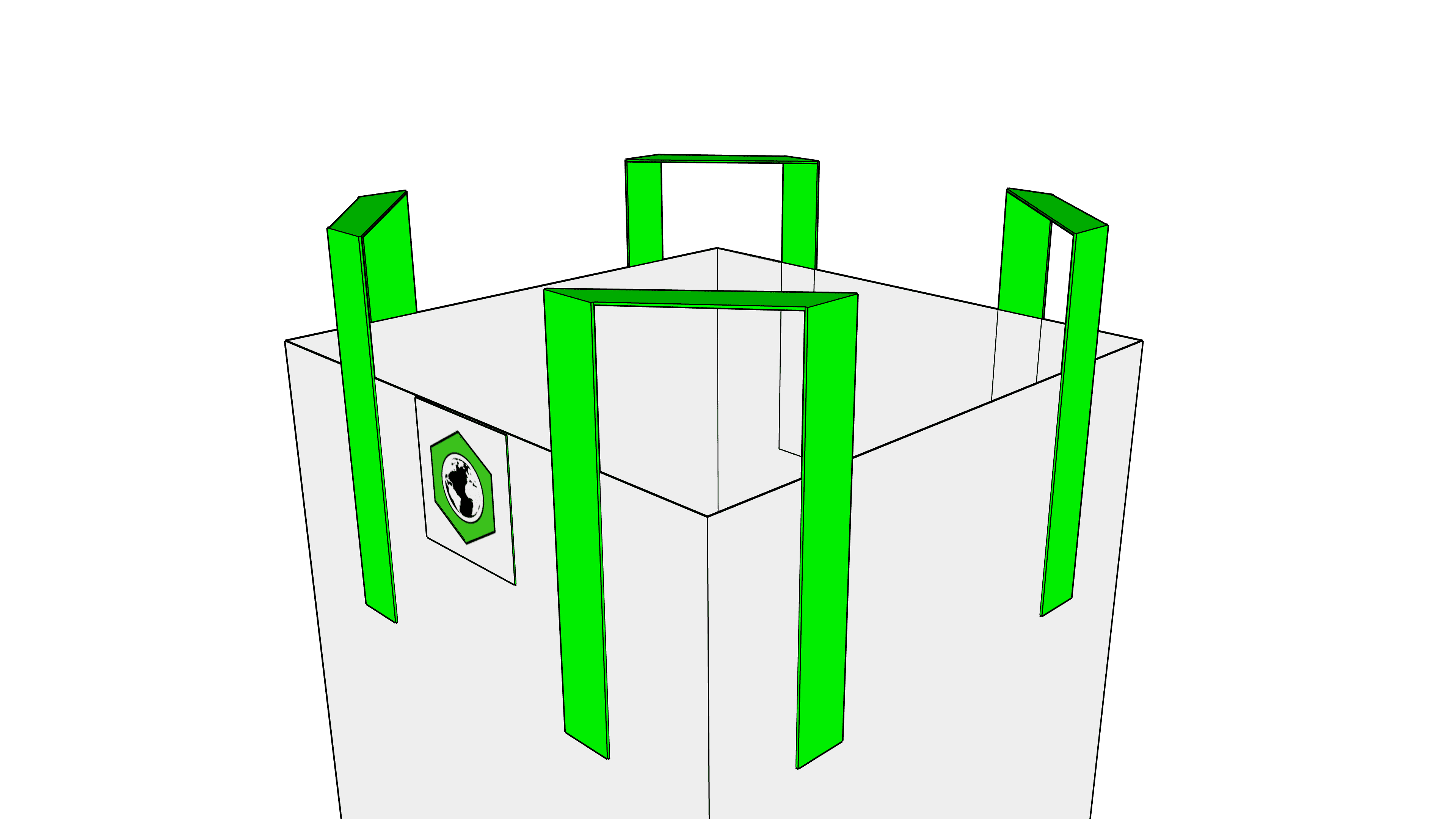 Big Bag 90x90x110cm, Cross-Corner, SWL 1500kg, SF:5:1